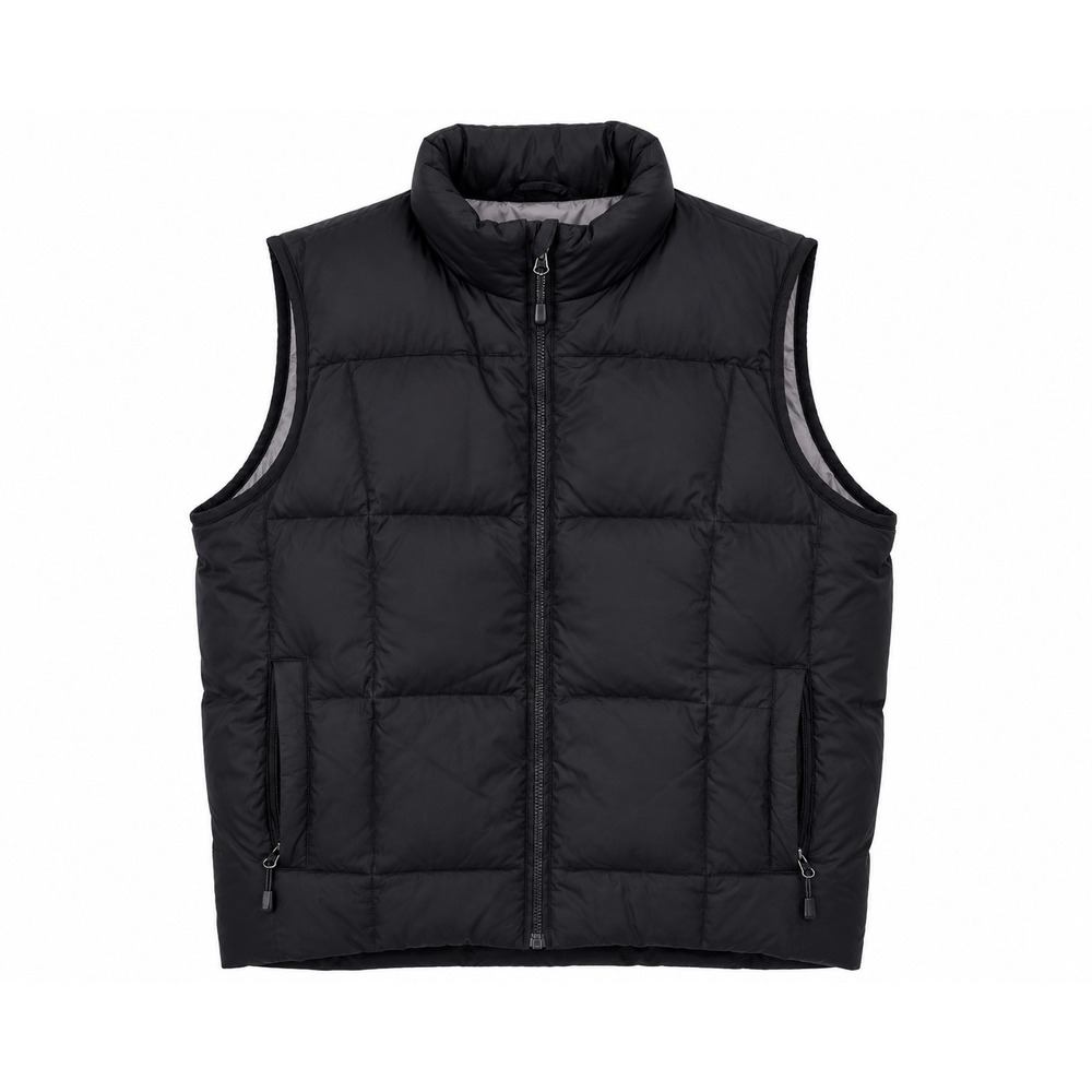 Eddie Bauer Men's Premium Goose‎ Down Puffer Vest Black Quilted Full Zip Medium